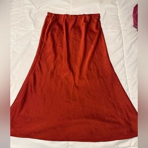 Dark Orange Halogen Satin skirt